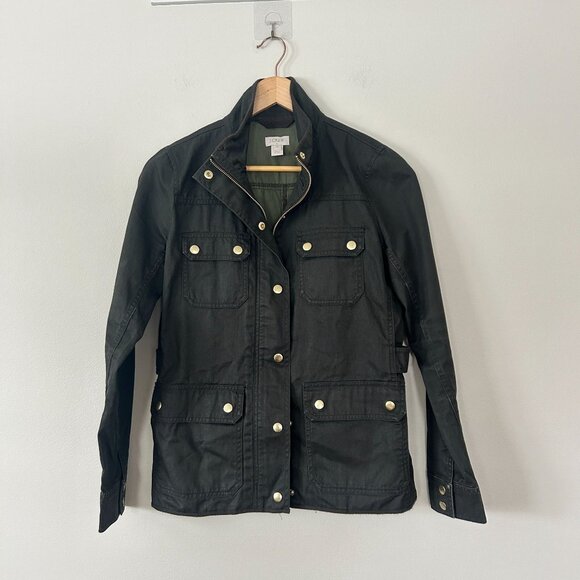 J.Crew Womens Utility Jacket XS Olive Green 100% Cotton - Picture 1 of 11